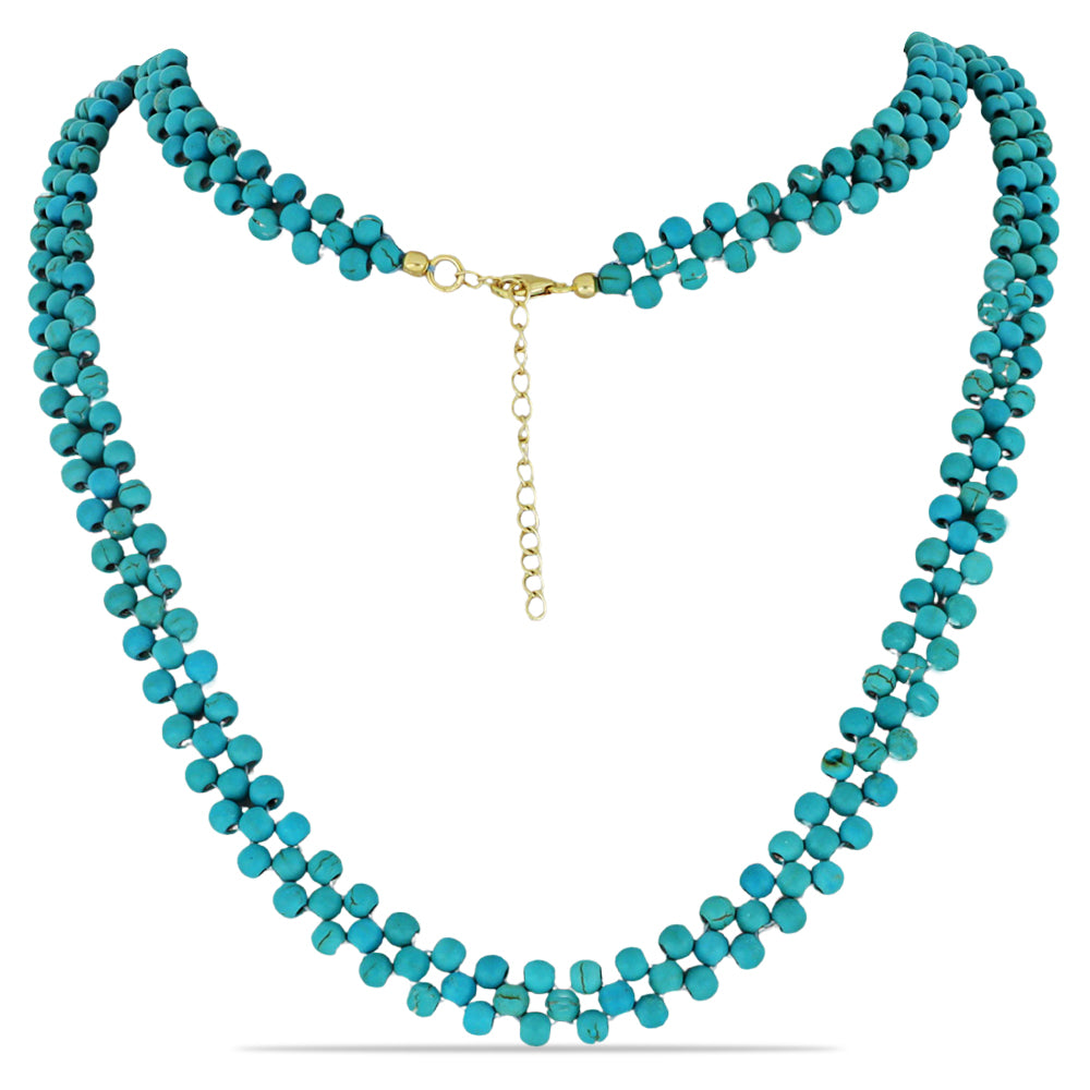 Pozlátený Strieborný Náhrdelník s so Sleeping Beauty Tyrkysom