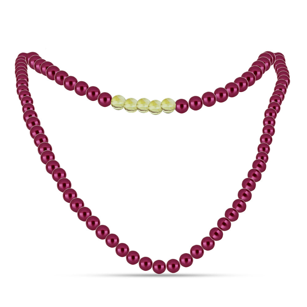 Nugetové Sada s so Fialová Sladkovodnou Perlou a Uralským Citrínom ( Náhrdelník+Náušnice+Náramok )