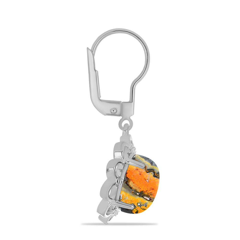 Strieborné Náušnice s Bumble Bee Jaspisom