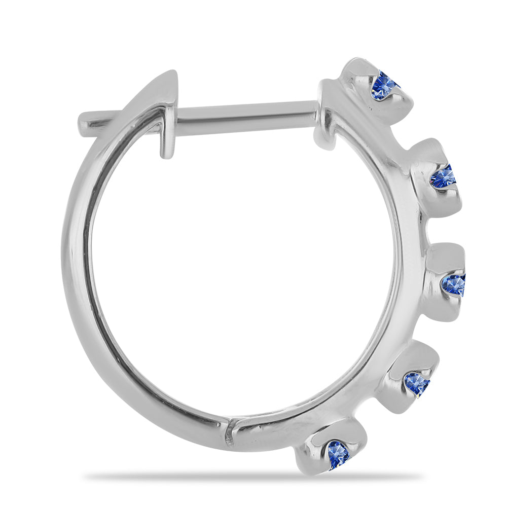 Strieborné Náušnice s Certifikovaný Kráľovským modrým moissanitom pestovaný v laboratóriu