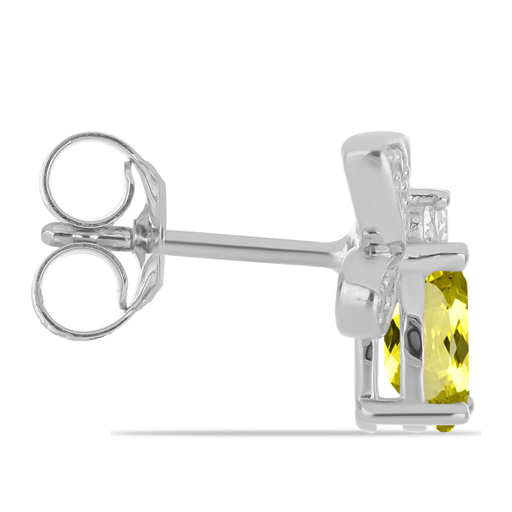Strieborné Náušnice s Citrónovým Topásom a Bielym Topásom