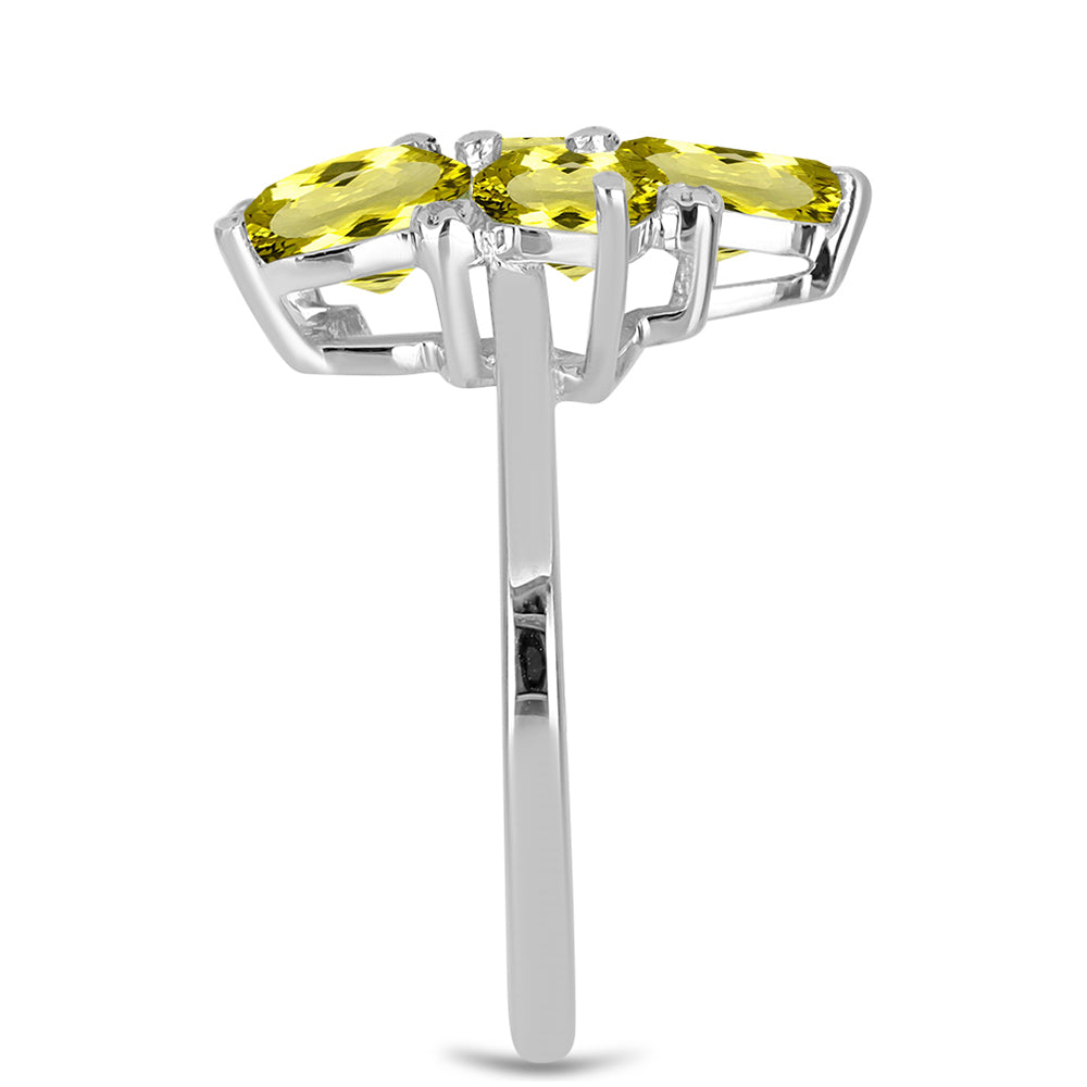 Strieborný Prsteň s Citrónovým Topásom a Bielym Topásom