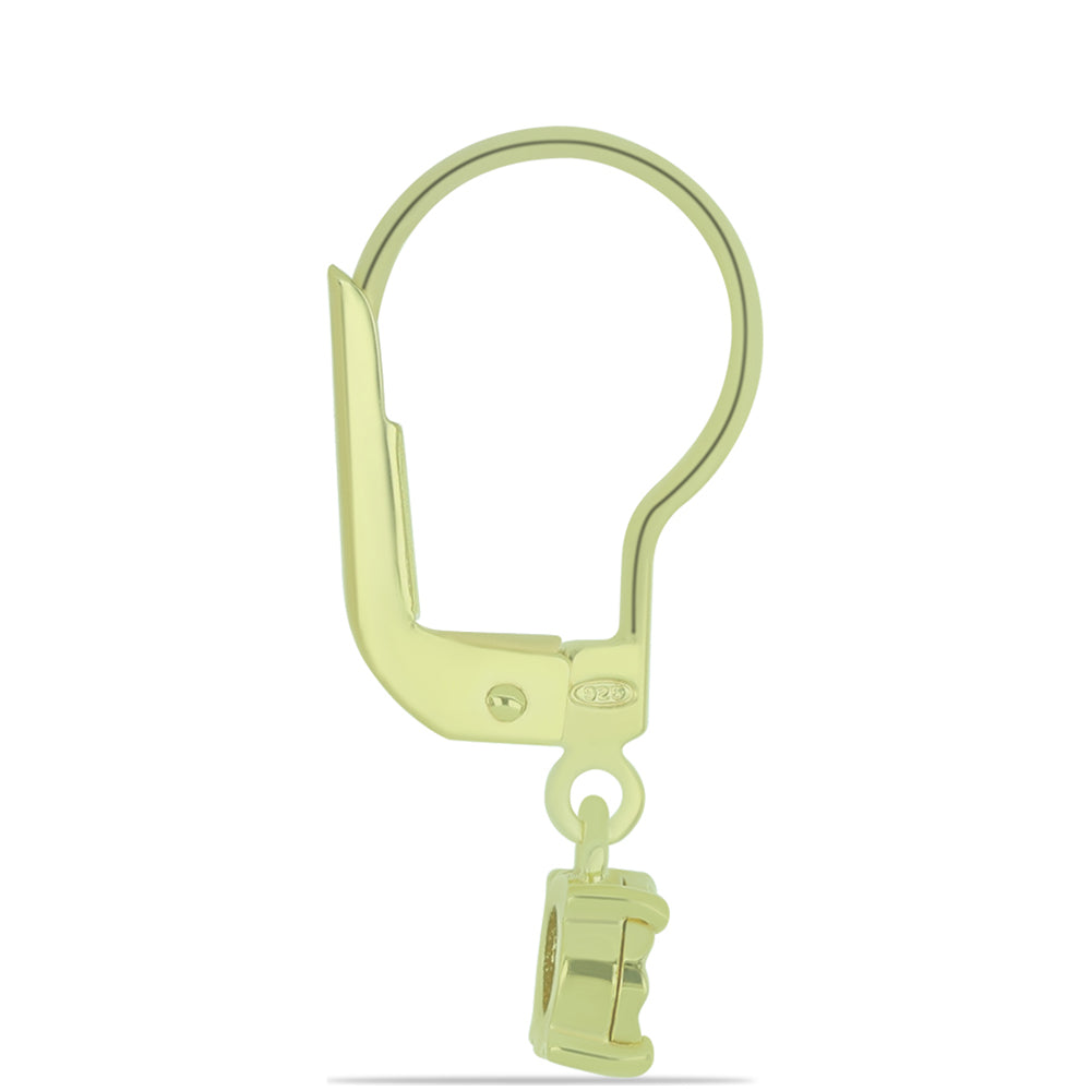 Pozlátené Strieborné Náušnice s Červeným Diamantom