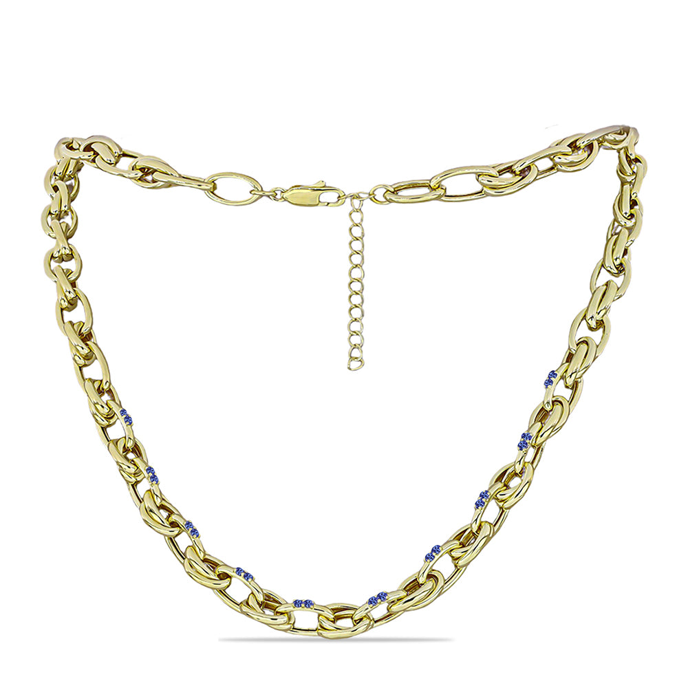 Pozlátený Strieborný Náhrdelník s Tanzanitom