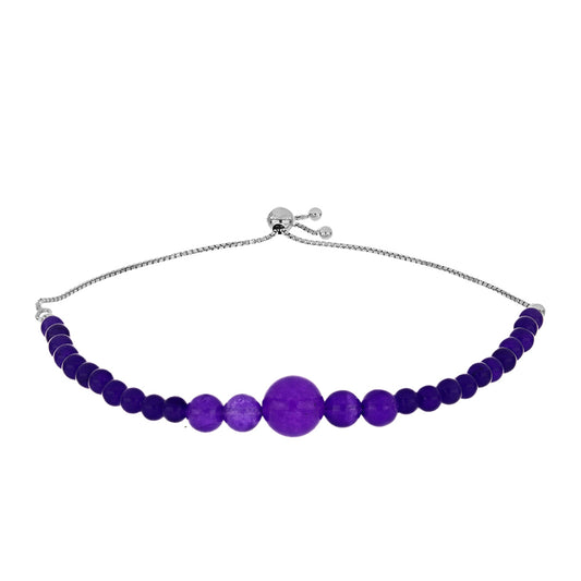 Strieborný Náramok s Fialovým Nefritom