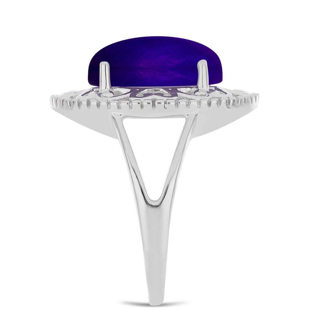 Strieborný Prsteň s Fialovým Nefritom