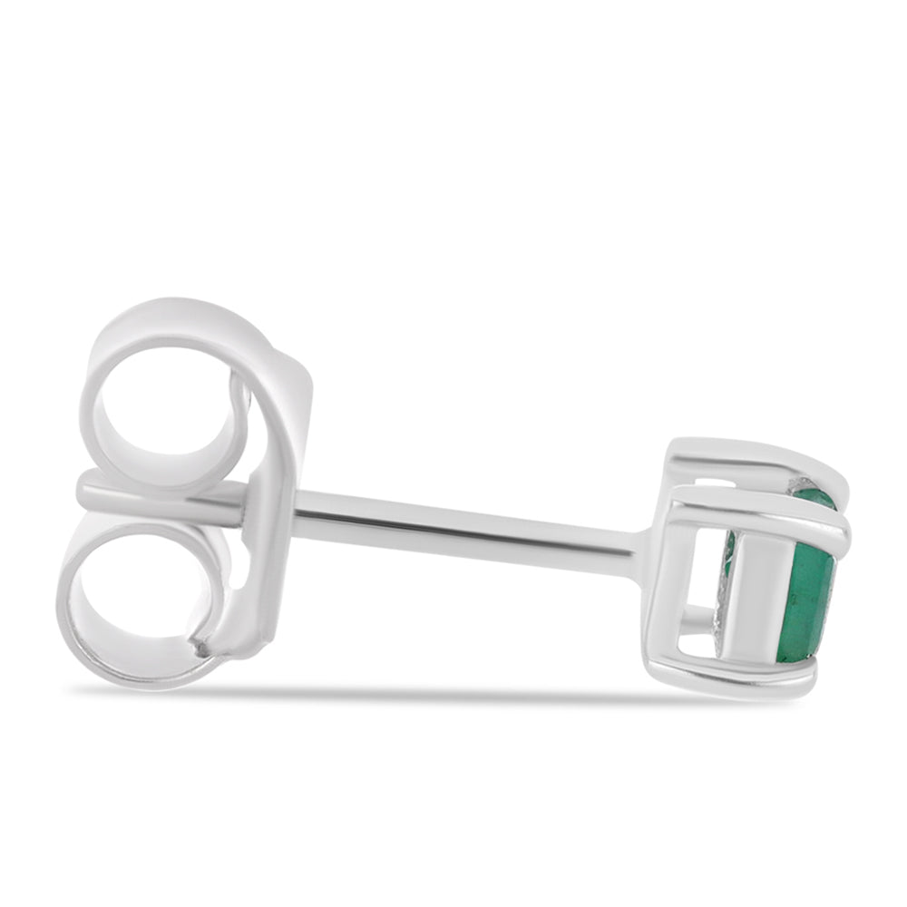 Strieborné Náušnice s Brazílskym Smaragdom