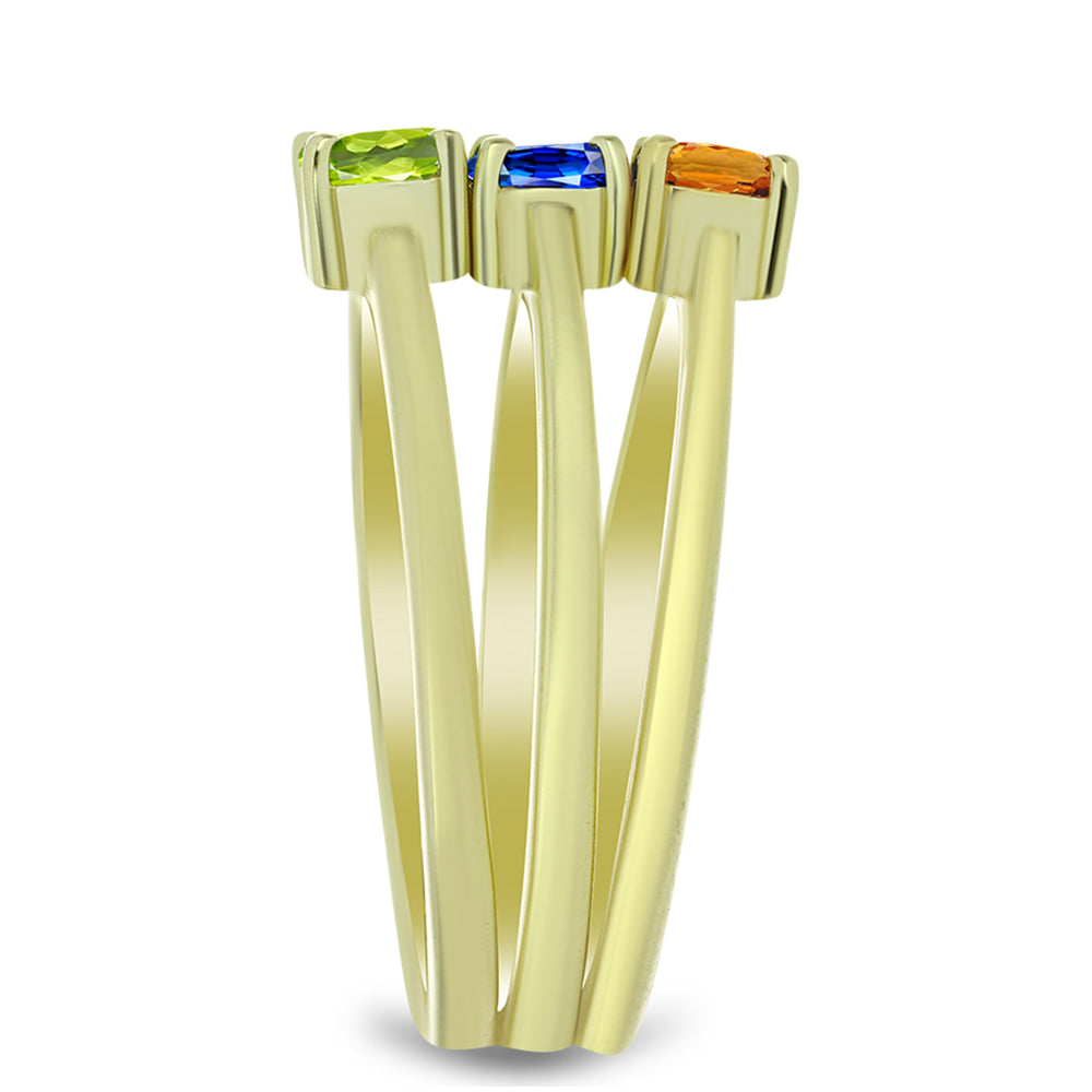 Pozlátené Strieborné Sada s Austrálskym Modrým Zafírom a Padparadscha Zafírom ( Prsteň )