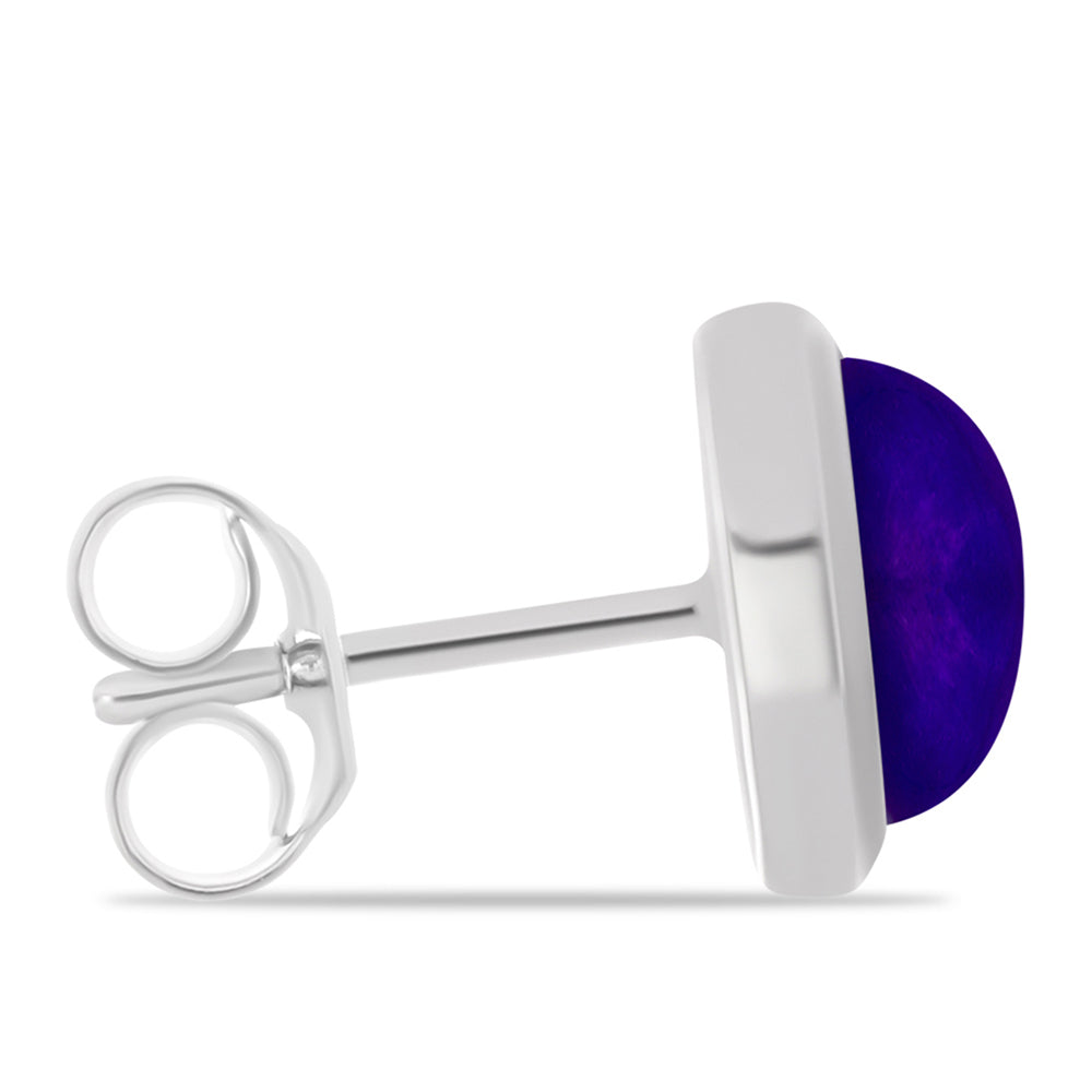 Strieborné Náušnice s Fialovým Nefritom