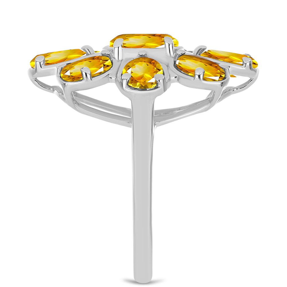 Strieborný Prsteň s Uralským Citrínom