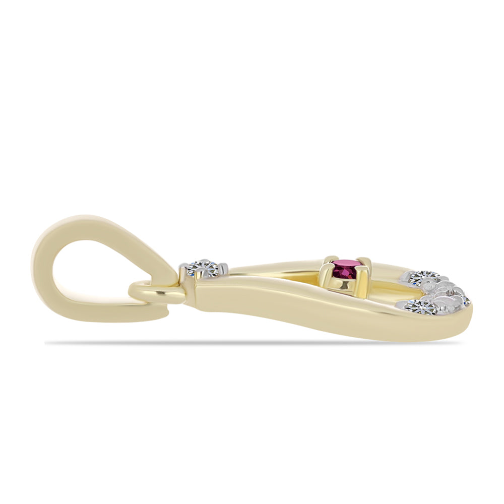 Pozlátený Strieborný Prívesok s Fialovým Diamantom a Bielym Diamantom