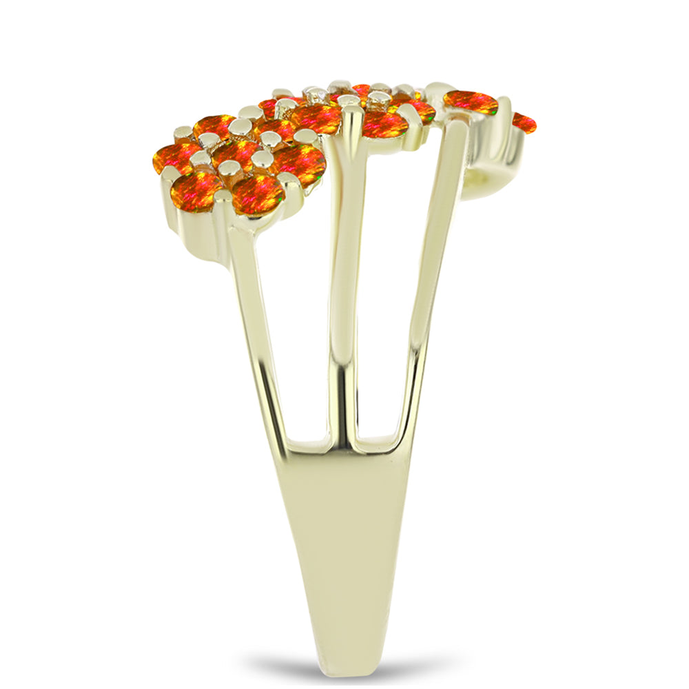 Pozlátený Strieborný Prsteň s Americkým Ohnivým Opálom
