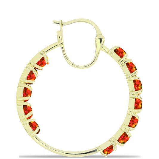 Pozlátené Strieborné Náušnice s Americkým Ohnivým Opálom