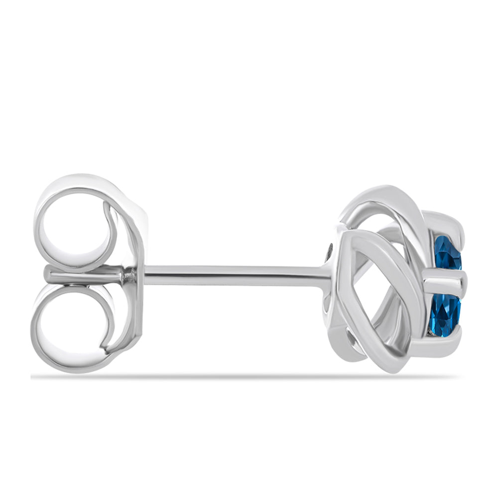 Strieborné Náušnice s Londýnským Modrým Topásom
