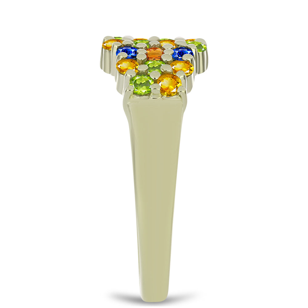 Pozlátený Strieborný Prsteň s Dúhovým Zafírom