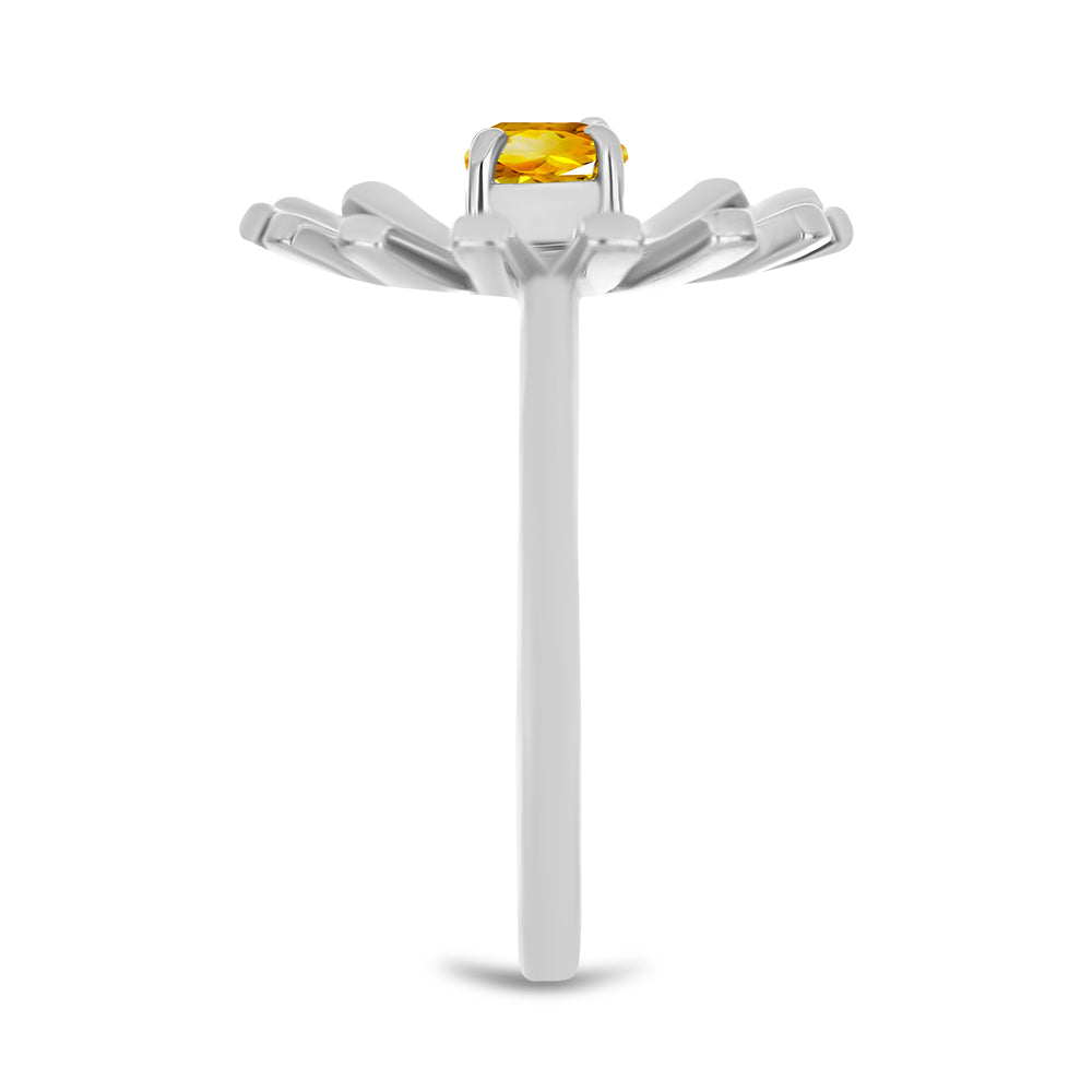 Strieborný Prsteň s Uralským Citrínom