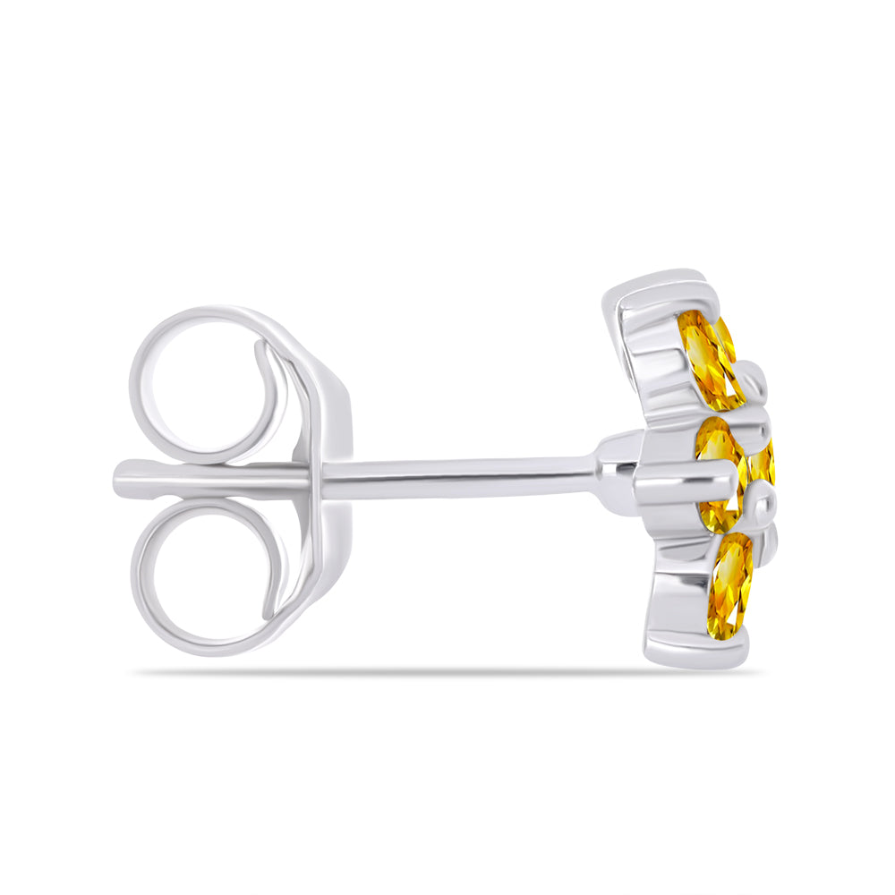 Strieborné Náušnice s Uralským Citrínom