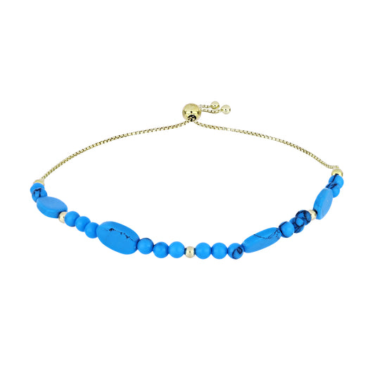 Pozlátený Strieborný Náramok s so Sleeping Beauty Tyrkysom