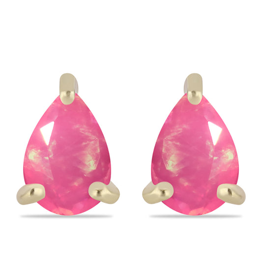 Pozlátené Strieborné Náušnice s Ružovým Etiópskym Opálom z Lega Dembi