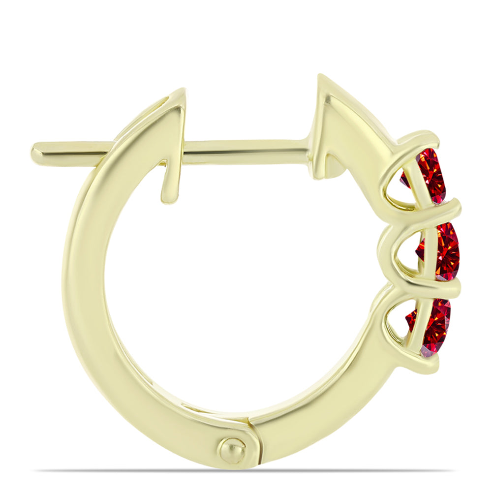 Pozlátené Strieborné Náušnice s Majestátnym červeným moissanitom