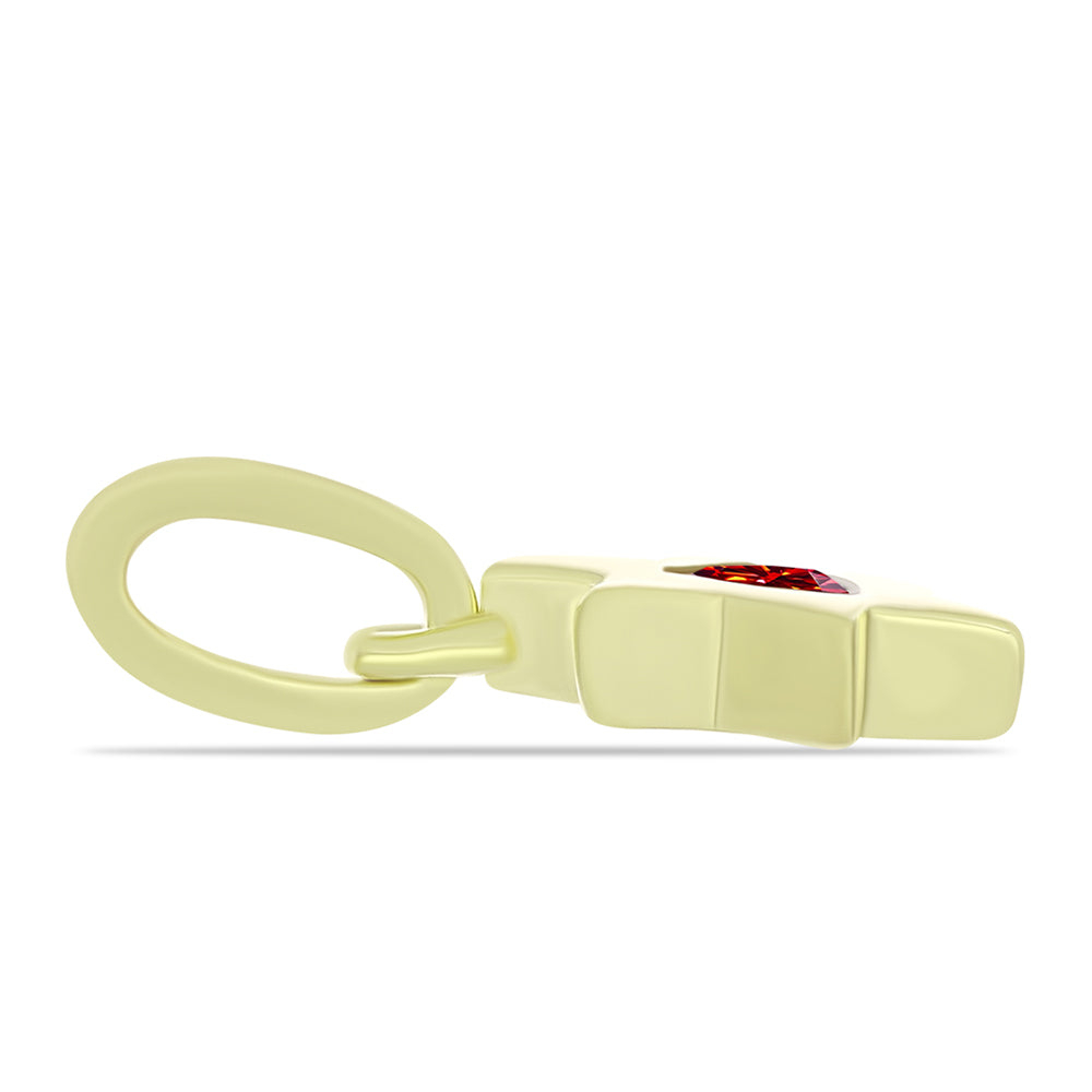 Pozlátený Strieborný Prívesok s Majestátnym červeným moissanitom