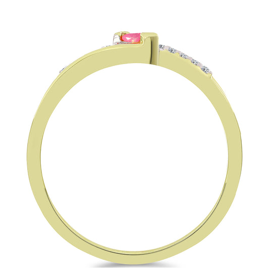 Pozlátený Strieborný Prsteň s Ružovým Etiópskym Opálom z Lega Dembi a Bielym Topásom