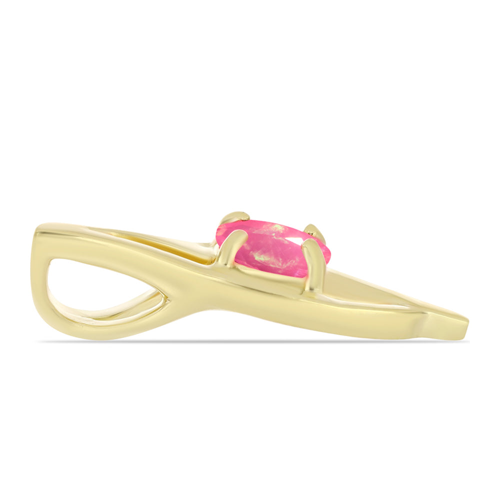 Pozlátený Strieborný Prívesok s Ružovým Etiópskym Opálom z Lega Dembi