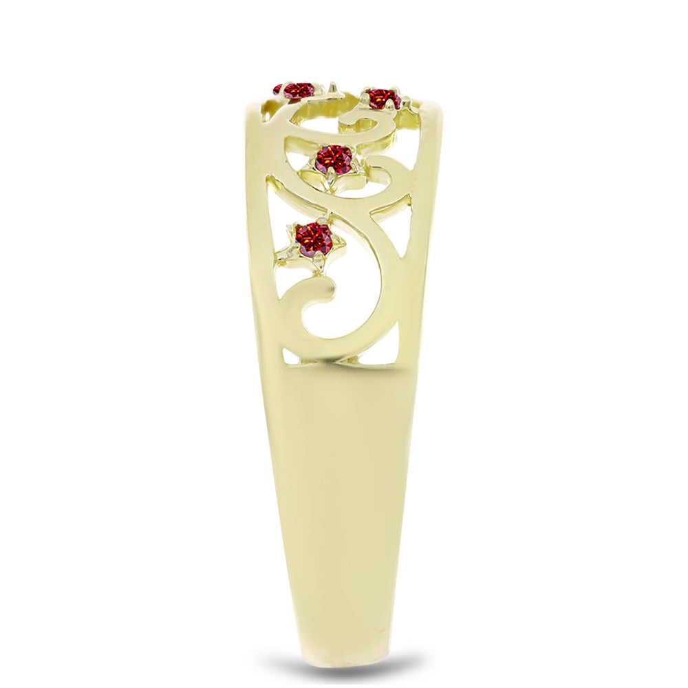 Pozlátený Strieborný Prsteň s Majestátnym červeným moissanitom