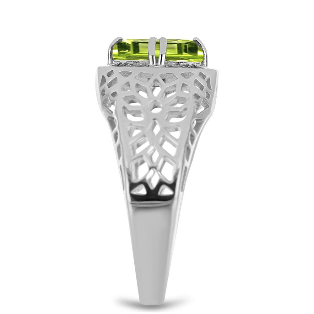 Strieborný Prsteň s Changbaiskym Olivínom