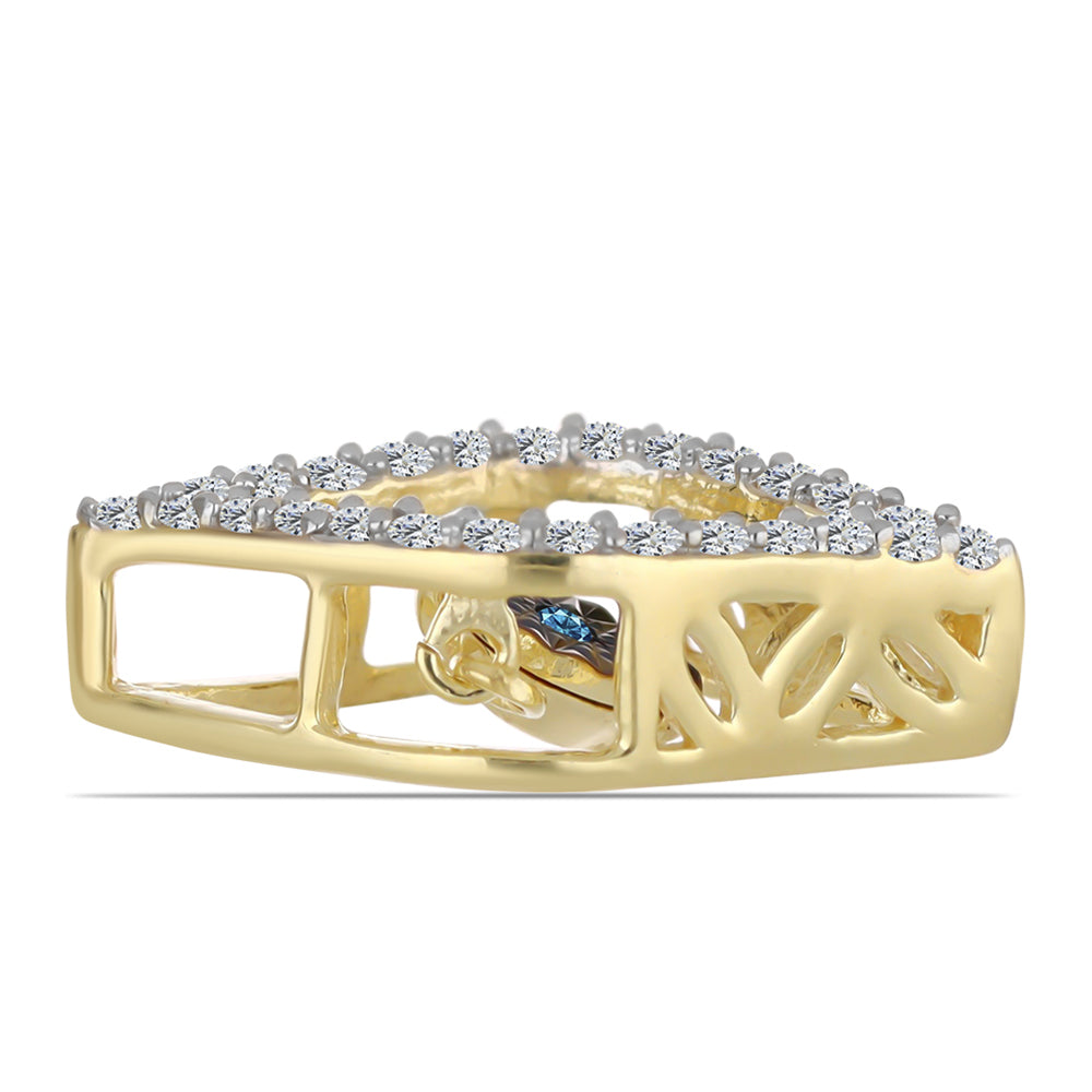 Pozlátený Strieborný Prívesok s Modrým tancujúcim diamantom a Bielym Topásom