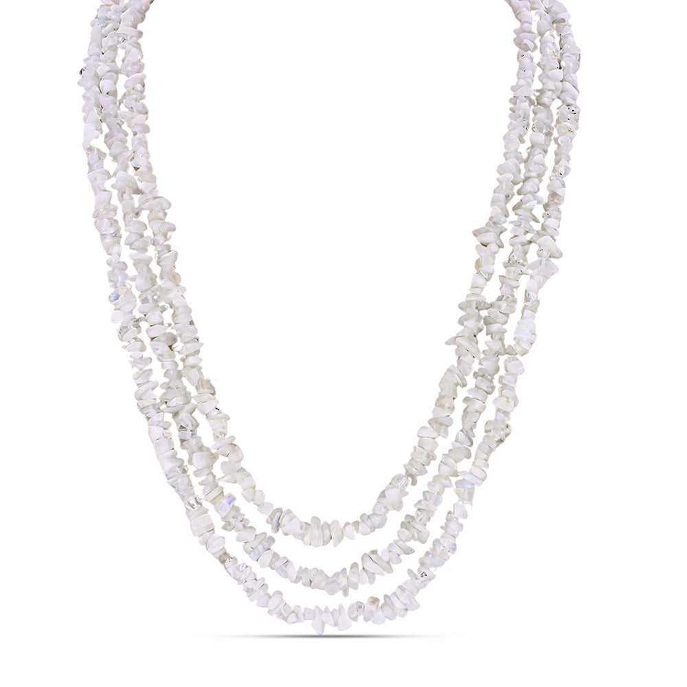 Nugetový Náhrdelník s Dúhovým Mesačným Kameňom