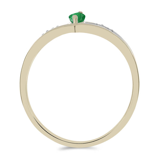 Pozlátený Strieborný Prsteň s so Zambijským Smaragdom a Bielym Topásom