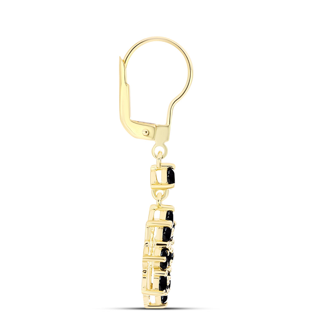 Pozlátené Strieborné Náušnice s Čiernym Ónyxom