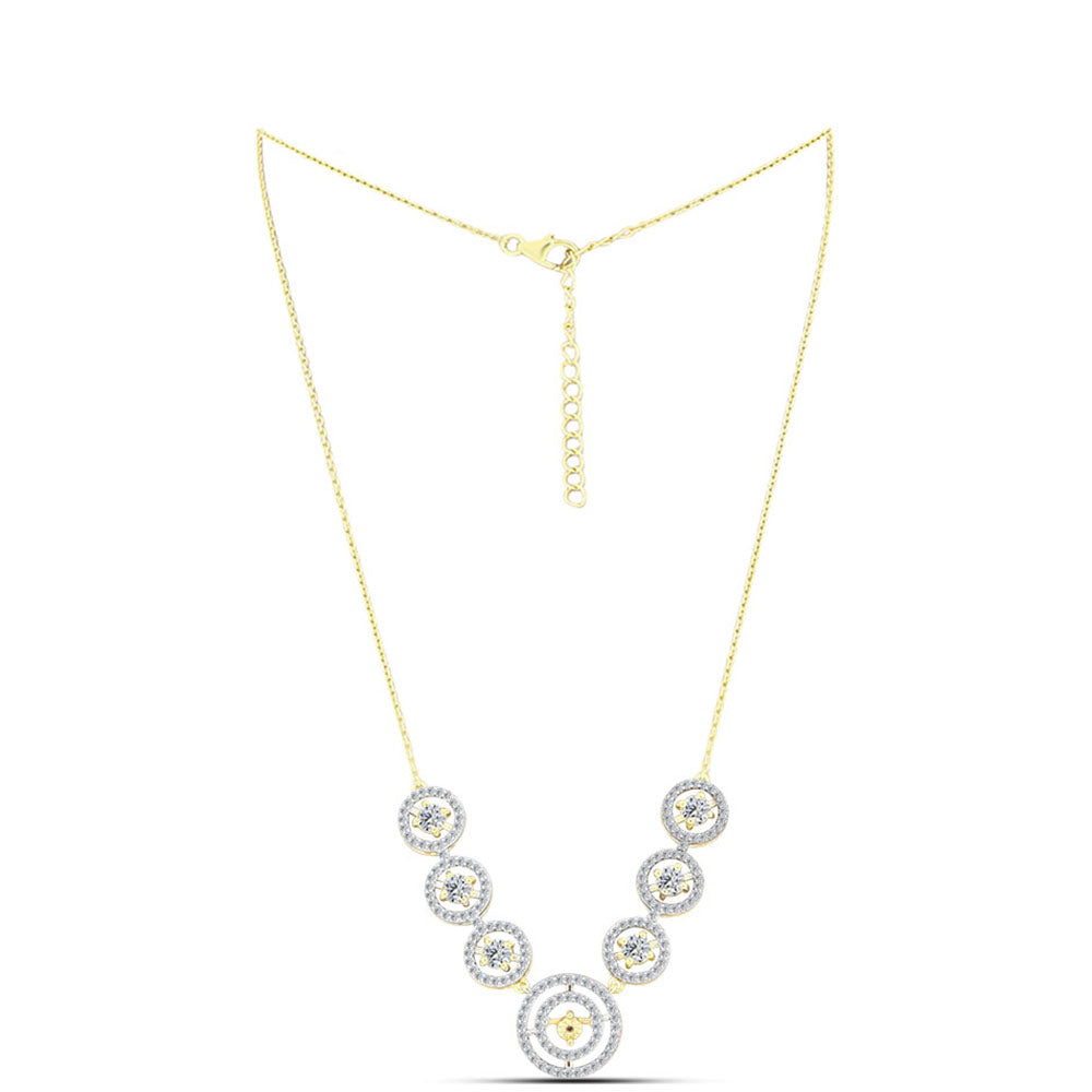 Pozlátený Strieborný Náhrdelník s Koňakovým Diamantom a Bielym Topásom