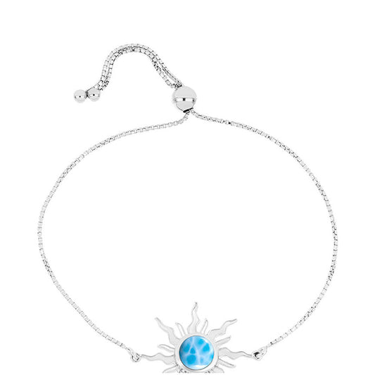 Strieborný Náramok s Barahonským Larimarom