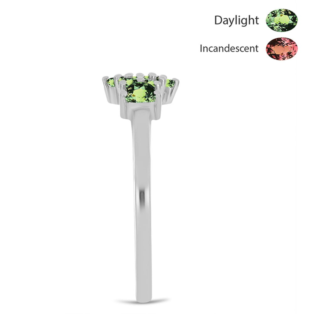 Strieborný Prsteň s Prírodným Alexsandritom