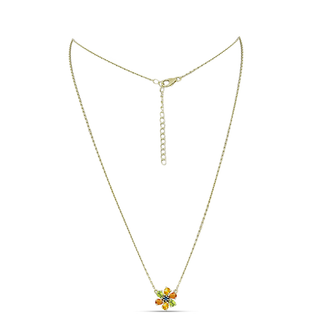 Pozlátený Strieborný Náhrdelník s Dúhovým Zafírom