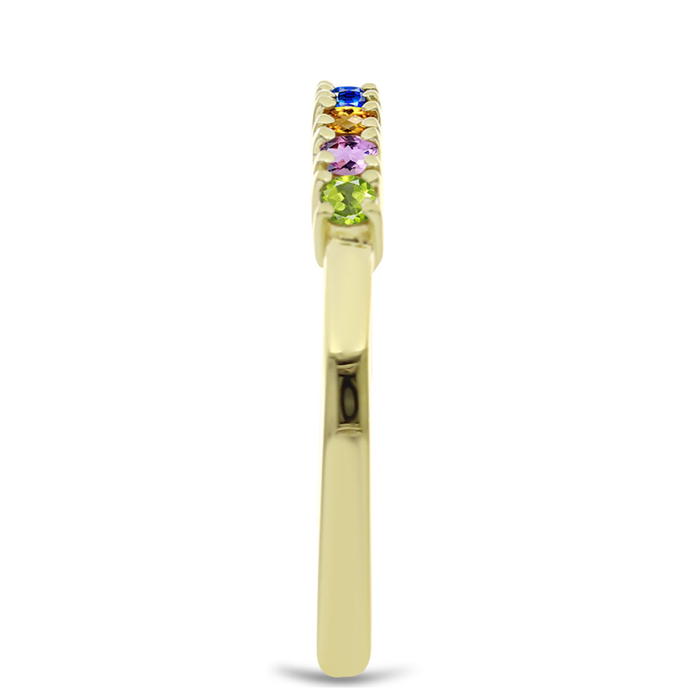 Pozlátený Strieborný Prsteň s Dúhovým Zafírom