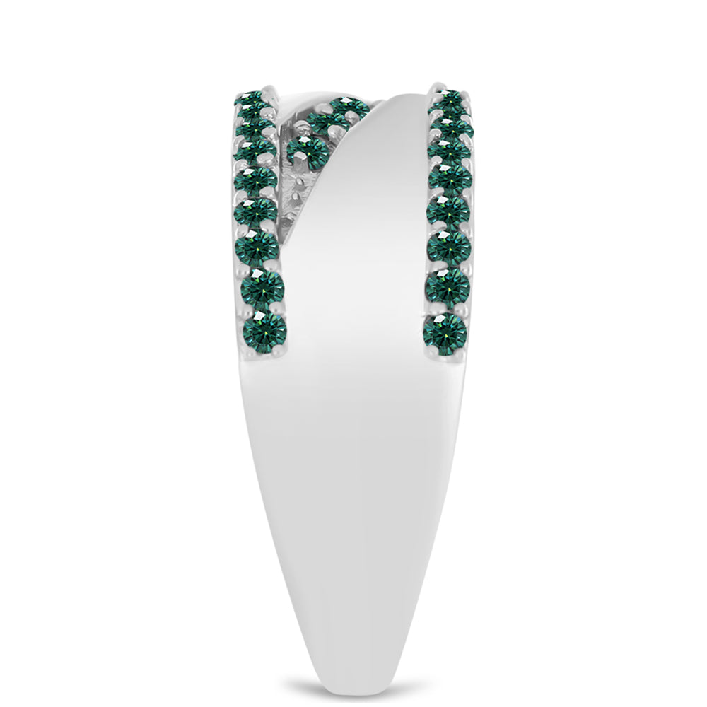 Strieborný Prsteň s Zelenkavý morsky modrý Moissanitom