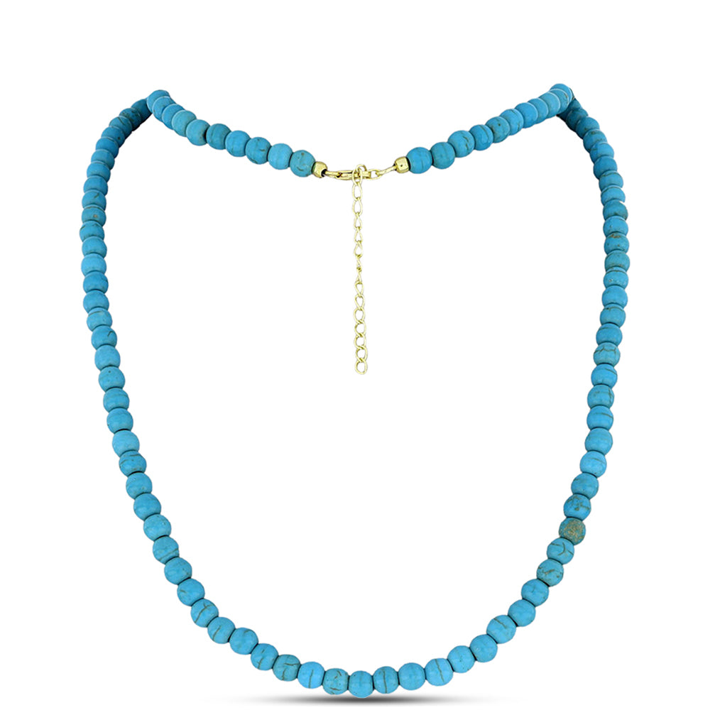 Pozlátený Strieborný Náhrdelník s so Sleeping Beauty Tyrkysom