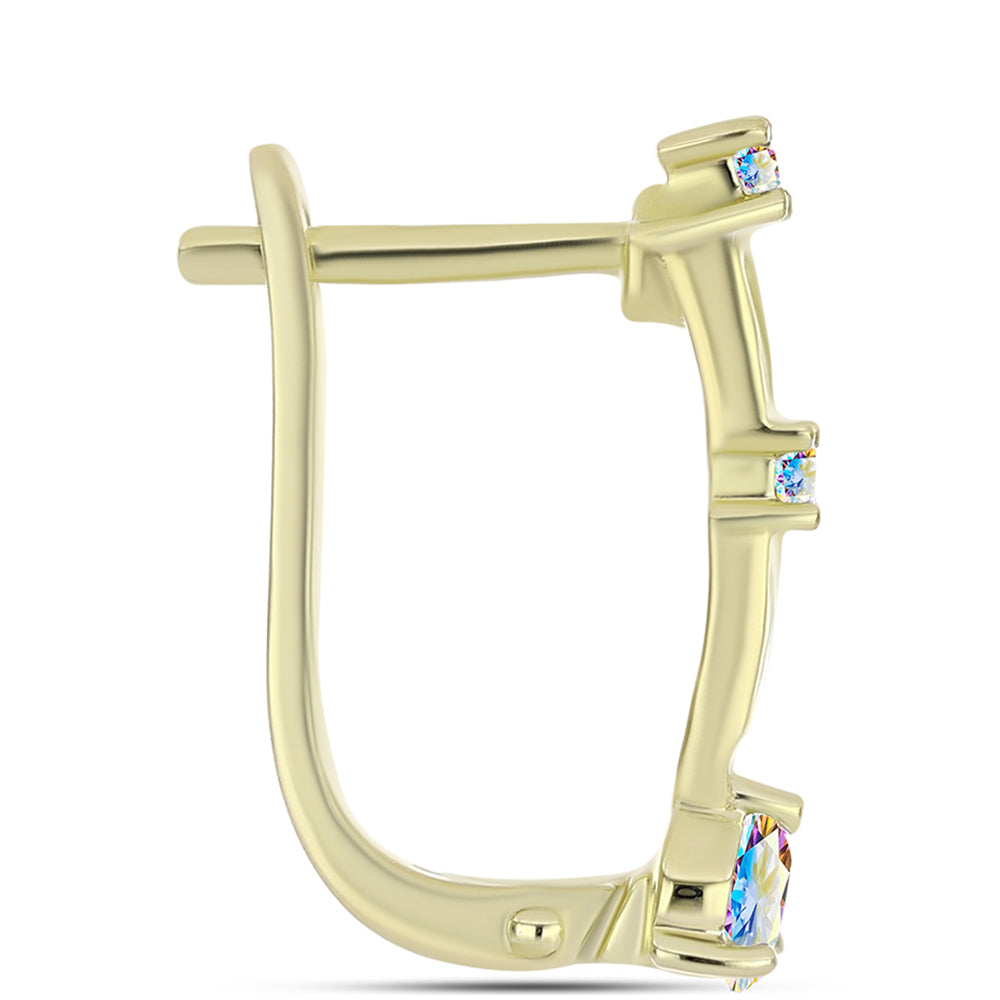 Pozlátené Strieborné Náušnice s Ľadovým Moissanitom