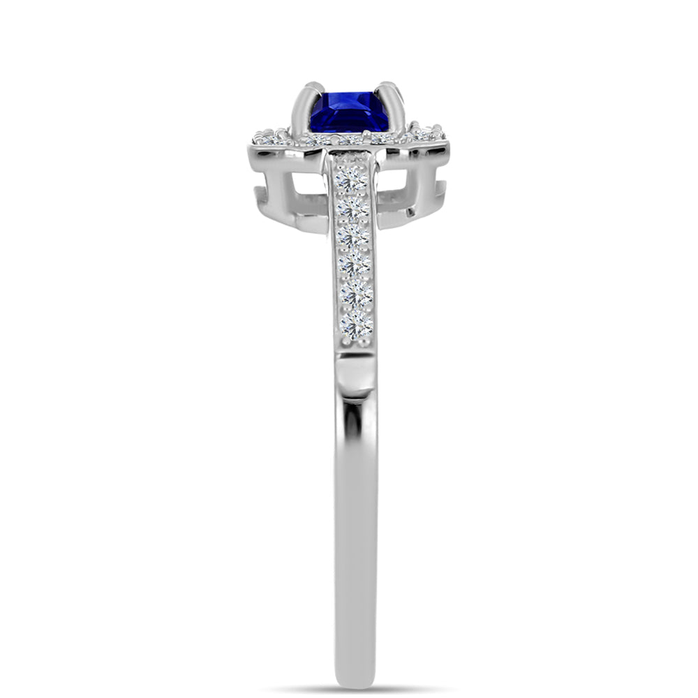 Strieborný Prsteň s Austrálskym Modrým Zafírom a Bielym Topásom