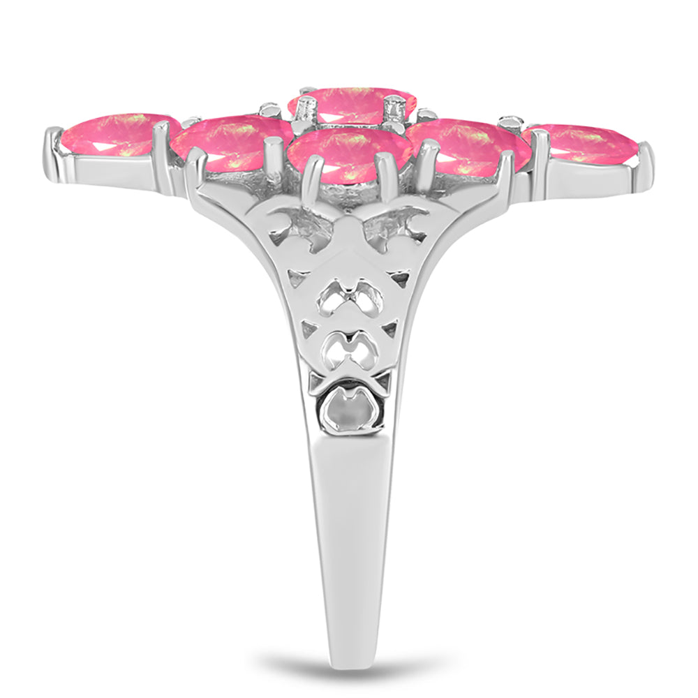 Strieborný Prsteň s so Sýto Ružovým Opálom z Lega Dembi