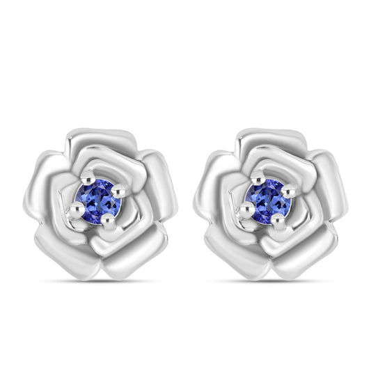 Strieborné Náušnice s AAA Tanzanitom