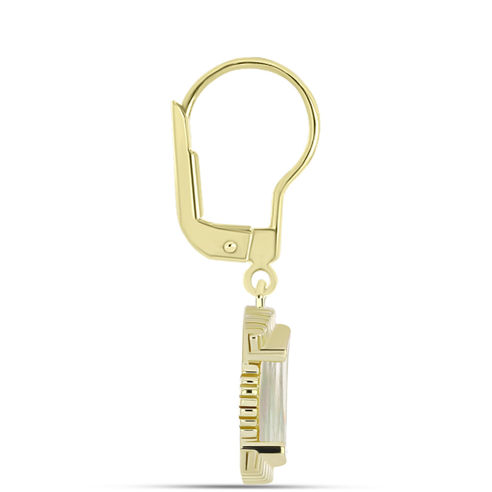 Pozlátené Strieborné Náušnice s Lastúrou