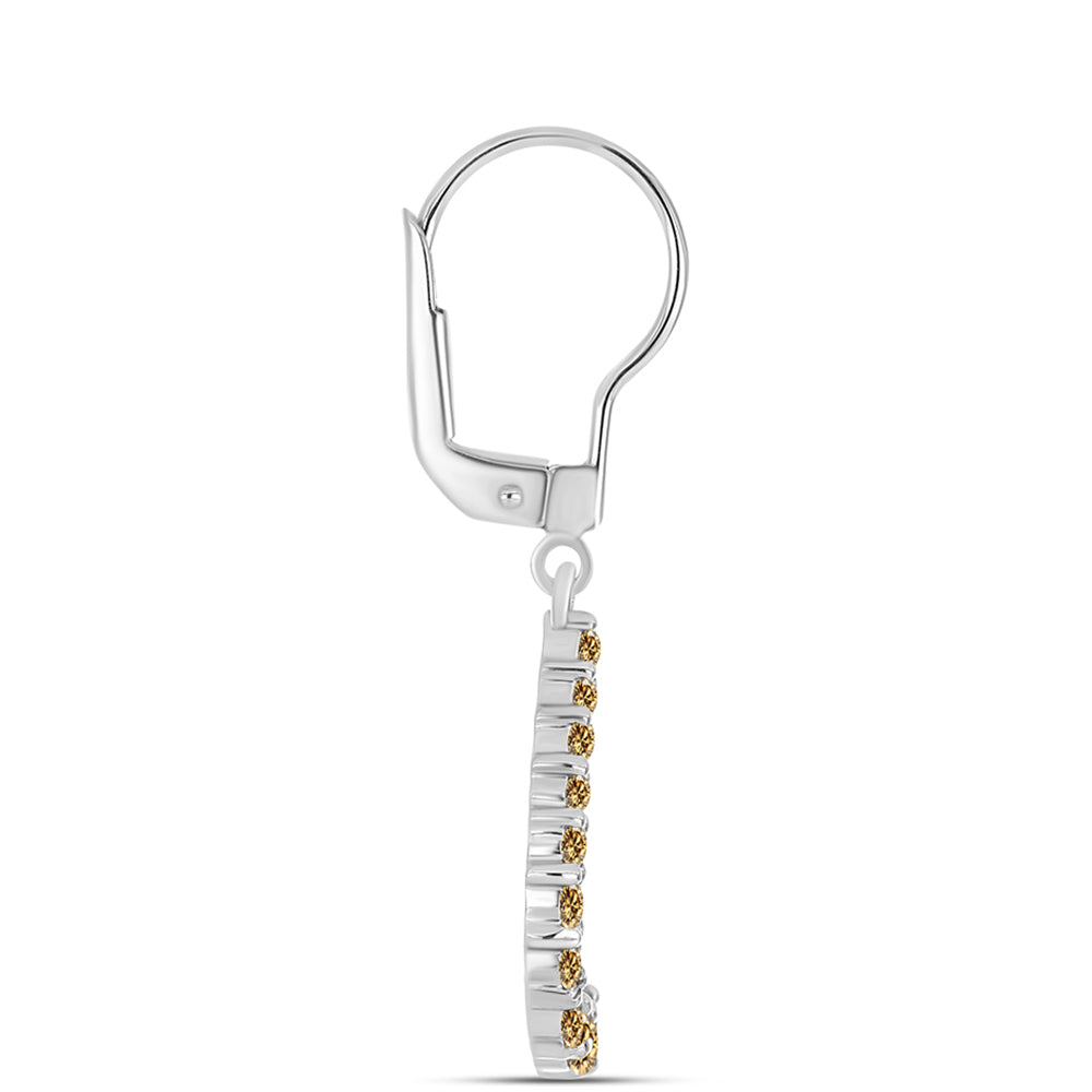 Strieborné Náušnice s so Šampanským Moissanitom