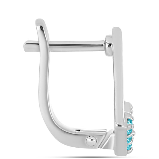 Strieborné Náušnice s Paraiba Kremeňom