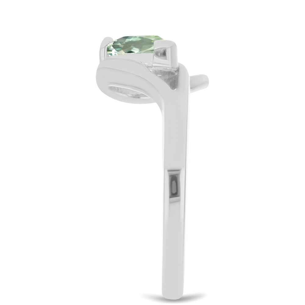 Strieborný Prsteň s so Zeleným Ametystom