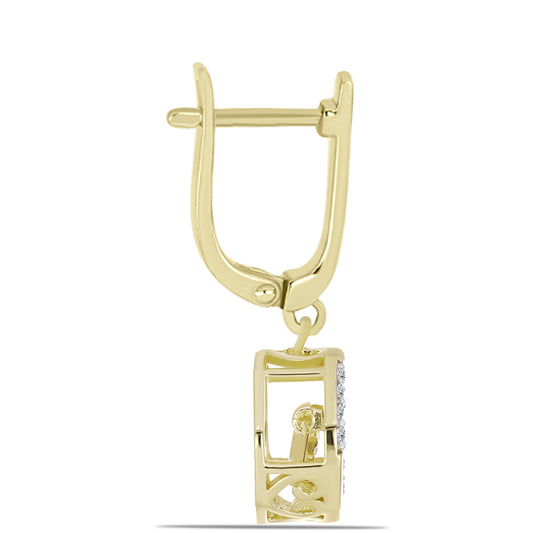 Pozlátené Strieborné Náušnice s Bielym Diamantom a Bielym Topásom