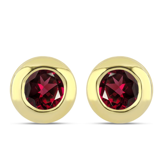 Pozlátené Strieborné Náušnice s Rhodolitovým Granátom